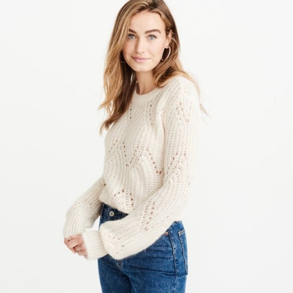 Abercrombie & Fitch Sweaters - Abercrombie & Fitch Lofty Puff Sleeve Crew Sweater